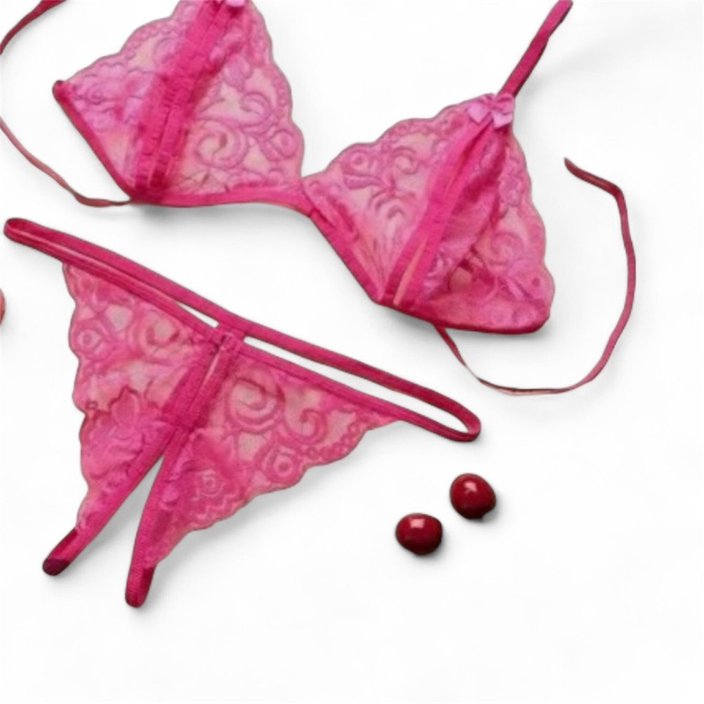 Pink, Purple & Black Lace Lingerie Sets